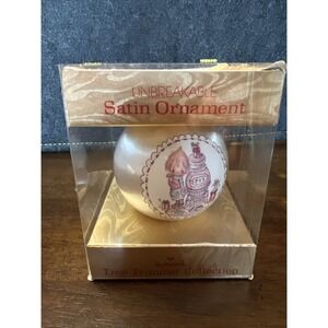 1976 Hallmark Betsy Clark Christmas Ornament Satin Keepsake Bulb 70s Mid-Century